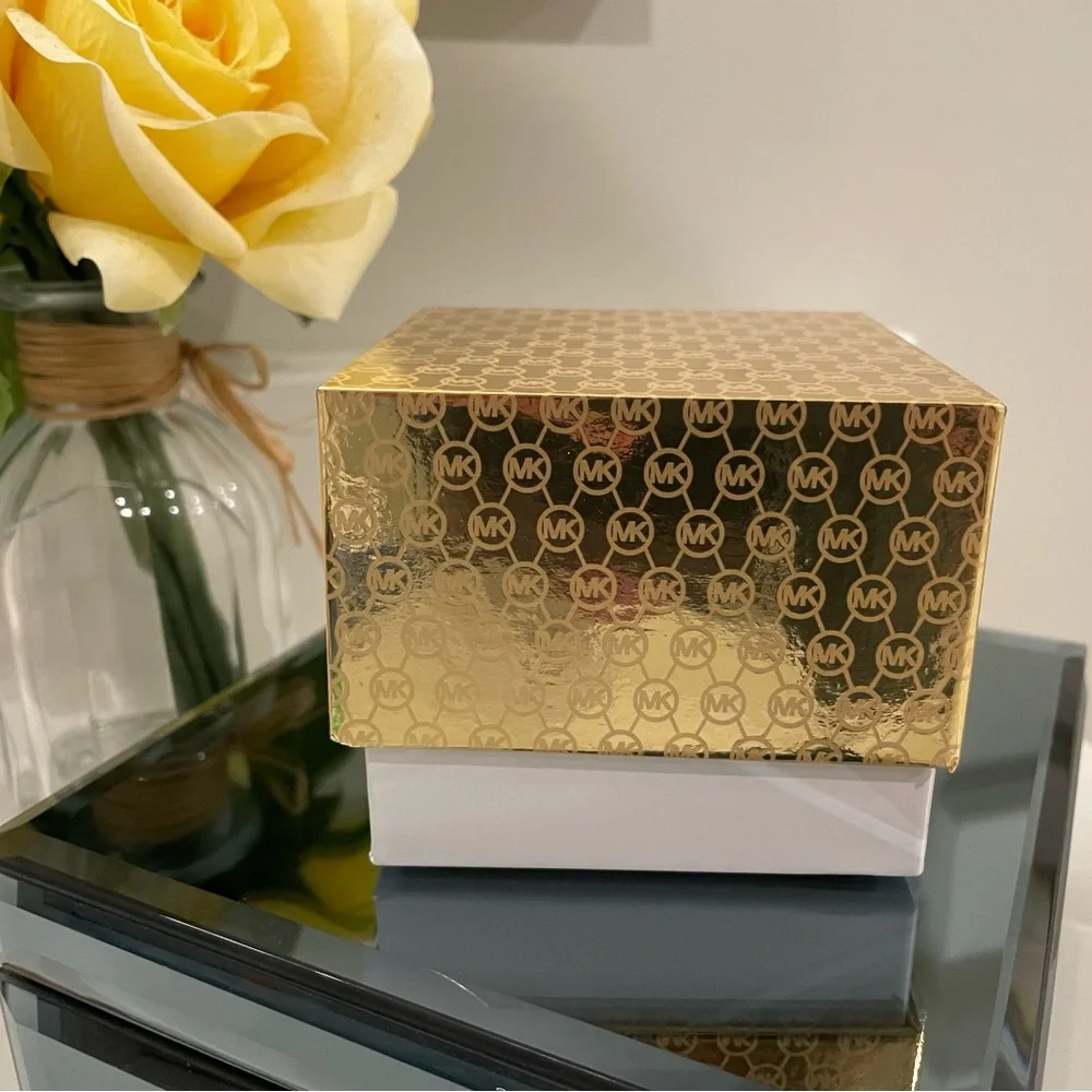 Michael Kors MK Logo Gold & Turquoise Enamel Bangle Bracelet MKJ7938710 + MK BOX - Picture 3 of 10